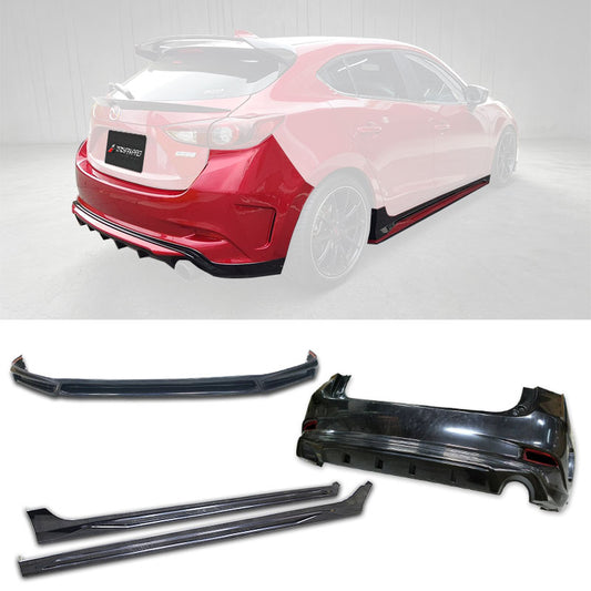 MK後保套裝組 前下巴+側裙+後保 2017-2018 Mazda 3 5門