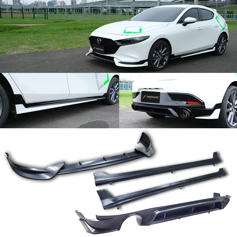 泰板套裝組 前下巴+側裙+後下巴 2019-2026 Mazda 3 5門