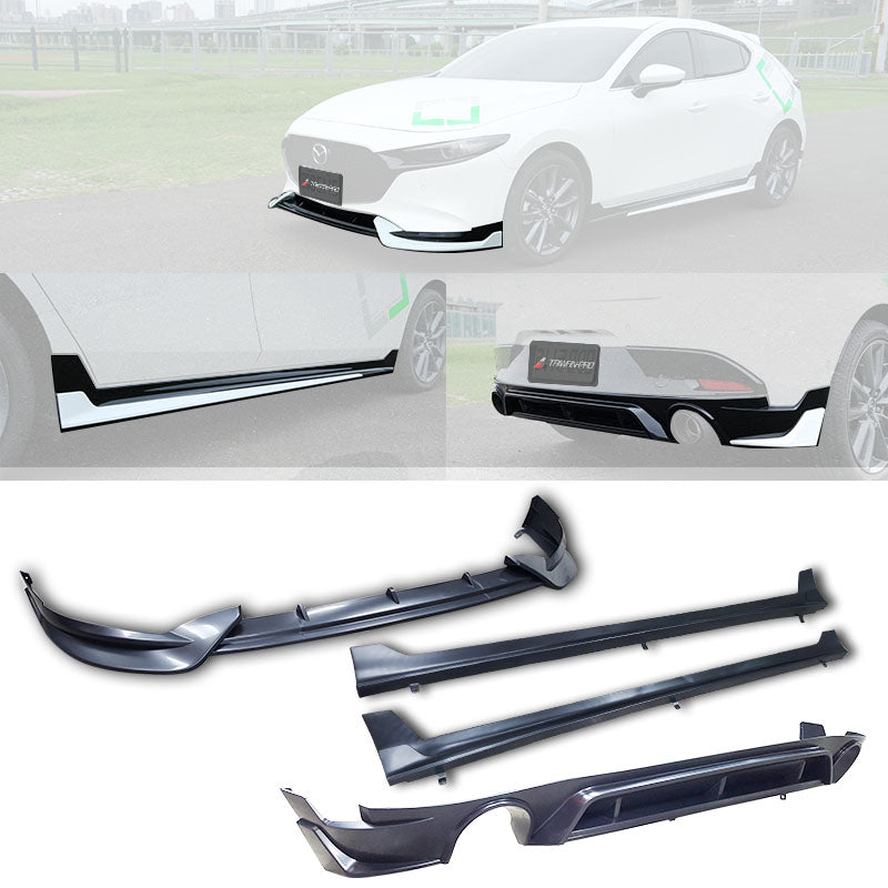 泰板套裝組 前下巴+側裙+後下巴 2019-2026 Mazda 3 5門