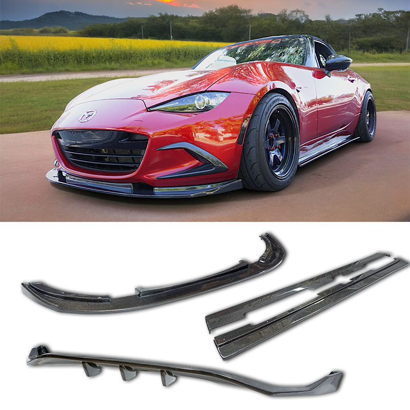 A/B款套裝組 前下巴+側裙+後下巴 碳纖維 Carbon Fiber 2016-2026 Mazda MX-5