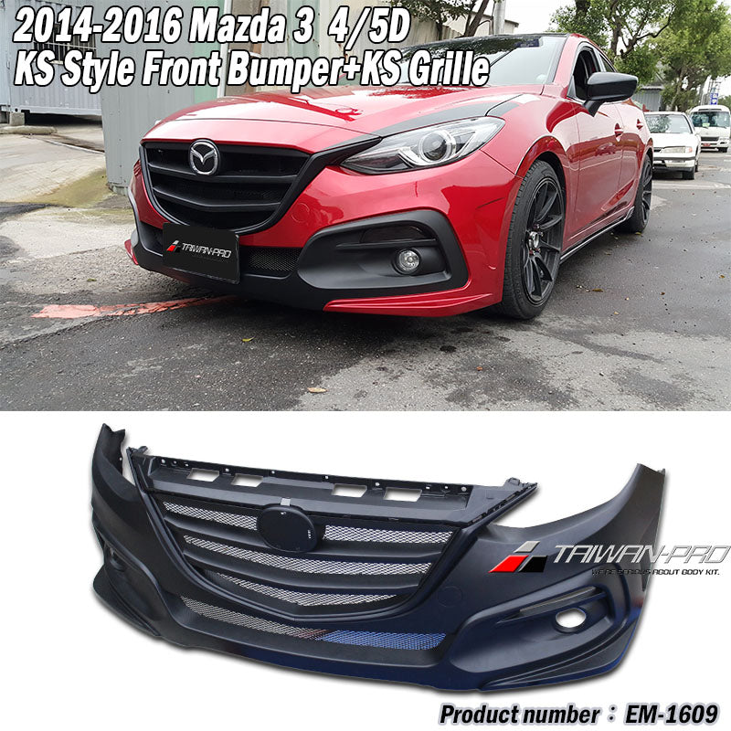 KS保桿套裝組  前保+側裙+後保 2017-2018 Mazda 3 4門/5門