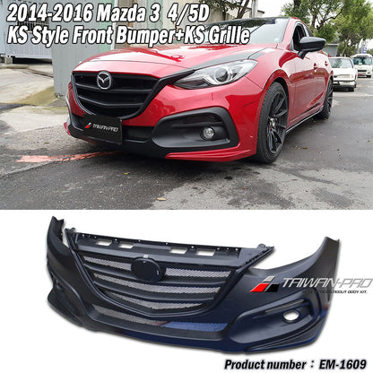 KS保桿套裝組  前保+側裙+後保 2017-2018 Mazda 3 4門/5門