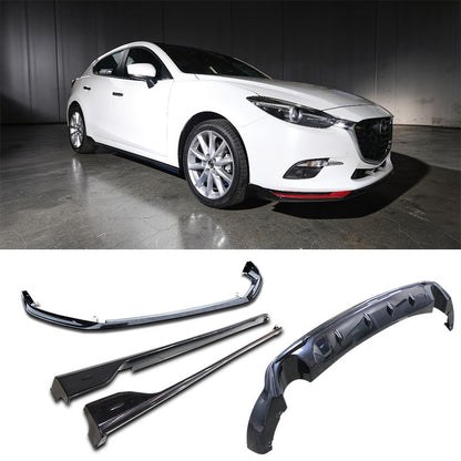 MZ套裝組 前下巴+後下巴+側裙 2017-2018 Mazda 3 5門