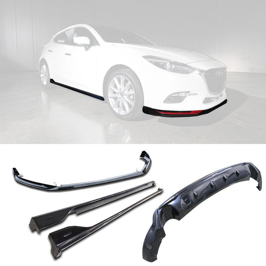 MZ套裝組 前下巴+後下巴+側裙 2017-2018 Mazda 3 5門