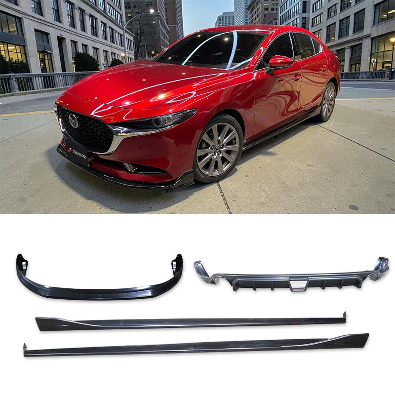 CK款套裝組 前下巴+MZ後下巴+MZ側裙 2019-2026 Mazda 3 4門