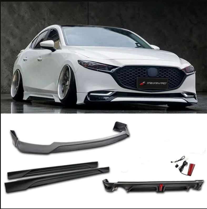 Y款前中包+側裙+後中包+尾翼 2019-2026 Mazda 3 4門
