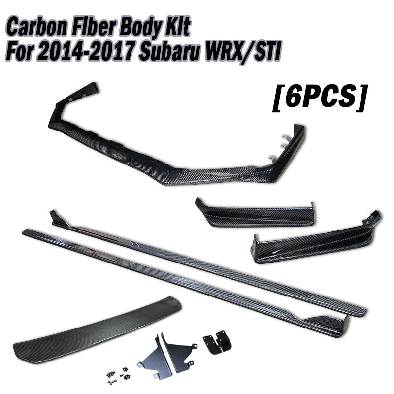 ST款套裝組 前下巴(18年樣式)+側裙+後下巴 碳纖維卡夢 Carbon Fiber  2014-2017 Subaru WRX/STI