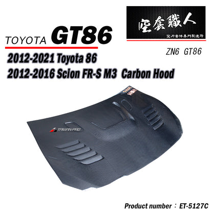 MP引擎蓋M3樣式  纖維 Carbon Fiber/FRP 2012-2021 Subaru BRZ/Toyota 86/Scion FR-S