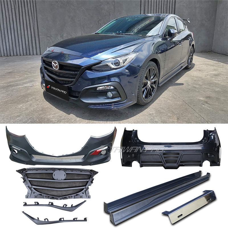 KS保桿套裝組 前保+側裙+後保 2015-2016 Mazda 3 4門/5門