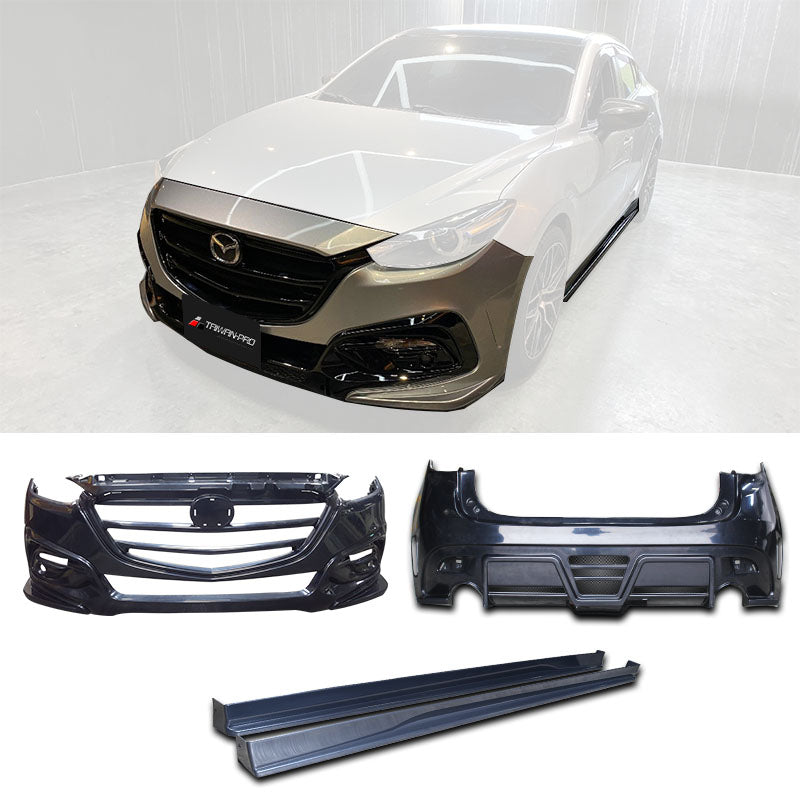 KS保桿套裝組  前保+側裙+後保 2017-2018 Mazda 3 4門/5門