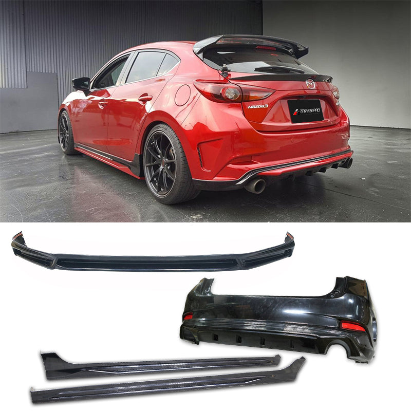 MK後保套裝組  前下巴+側裙+後保 2015-2016 Mazda 3 5門