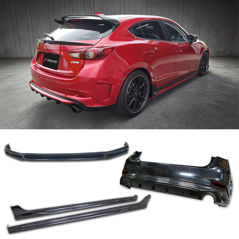 MK後保套裝組  前下巴+側裙+後保 2017-2018 Mazda 3 5門
