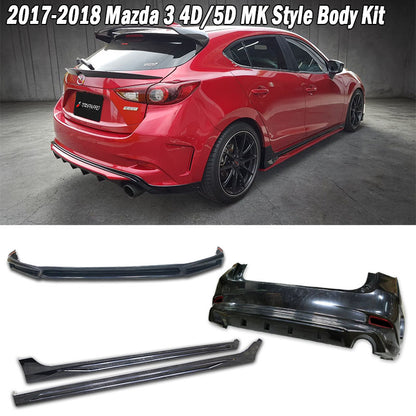 MK後保套裝組  前下巴+側裙+後保 2015-2016 Mazda 3 5門