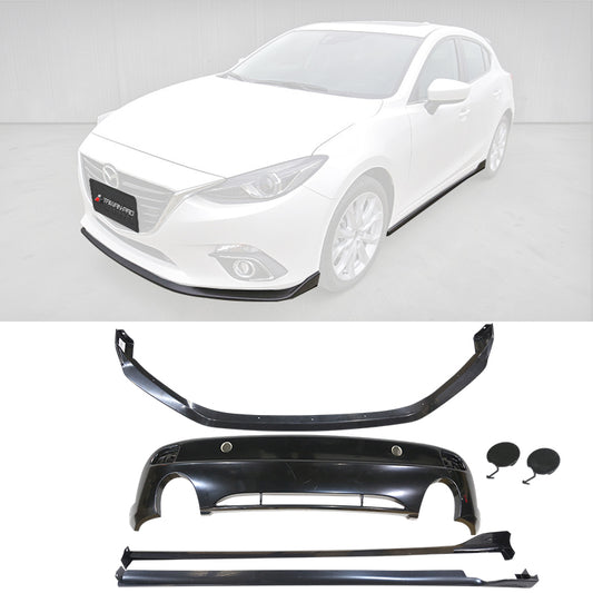 MZ款套裝組 前下巴+後下巴+側裙 2015-2016 Mazda 3 5門