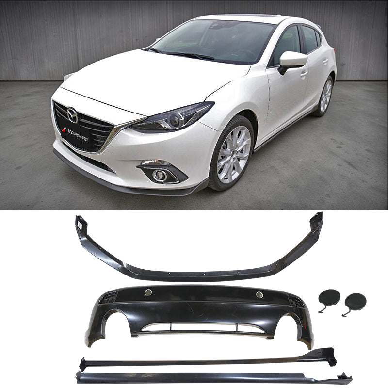MZ款套裝組 前下巴+後下巴+側裙 2015-2016 Mazda 3 5門